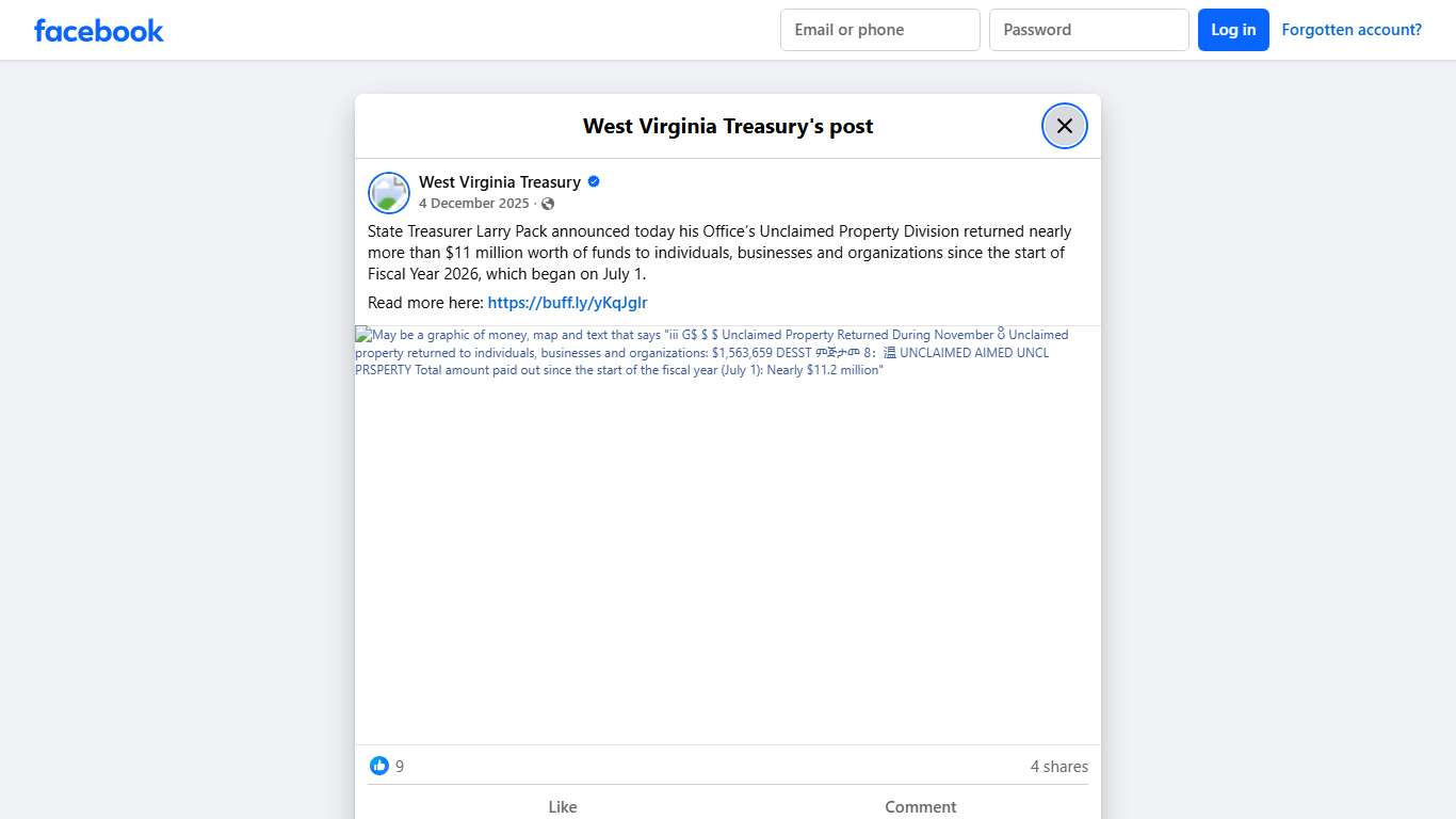 State Treasurer Larry Pack... - West Virginia Treasury | Facebook